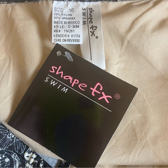 Shape FX Swim Skirt Women Plus Size 16 Full Coverage Bottoms Black White C 3464 - Picture 4 of 16